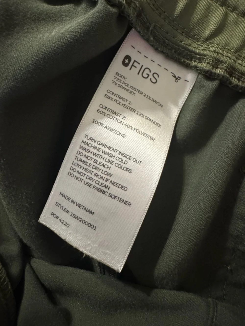 Figs Men's Olive Jogger Pants with Orange Drawstring